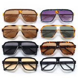 Retro Classic Oversized Square Pilot Flat Top UV400 Outdoor Vacation Sunglasses