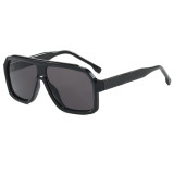 Retro Classic Oversized Square Pilot Flat Top UV400 Outdoor Vacation Sunglasses