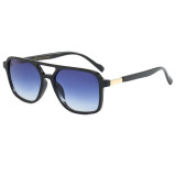 Retro Oversized Square Pilot Flat Top UV400 Outdoor Vacation Sunglasses