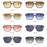 Retro Oversized Square Pilot Flat Top UV400 Outdoor Vacation Sunglasses