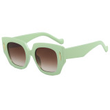 Retro Oversized Polygon Chunky UV400 Protection Vacation Party Decorative Sunglasses