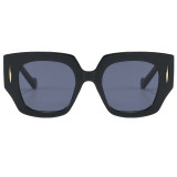 Retro Oversized Polygon Chunky UV400 Protection Vacation Party Decorative Sunglasses