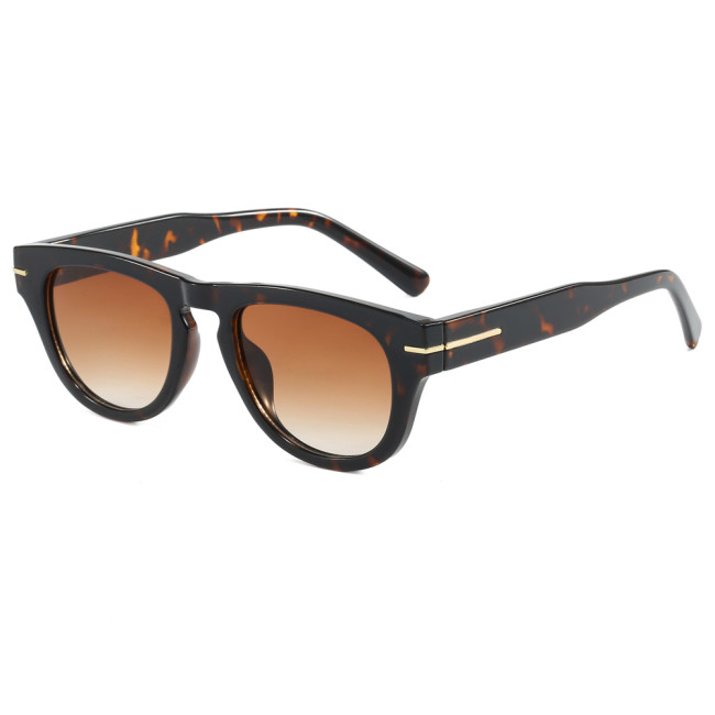 Retro Round Gradient Simple UV400 Decorative Sunglasses