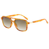 Retro Oversized Square Pilot Flat Top UV400 Outdoor Vacation Sunglasses