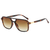 Retro Oversized Square Pilot Flat Top UV400 Outdoor Vacation Sunglasses