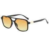 Retro Oversized Square Pilot Flat Top UV400 Outdoor Vacation Sunglasses