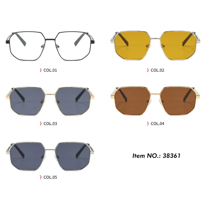 Retro Square Metal Shades Driving Sunglasses