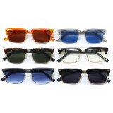 Half Frame Square Photo Decorative UV400 Shades Sunglasses