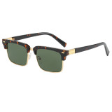 Half Frame Square Photo Decorative UV400 Shades Sunglasses
