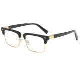 Half Frame Square Photo Decorative UV400 Shades Sunglasses