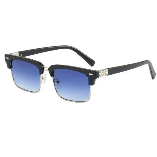 Half Frame Square Photo Decorative UV400 Shades Sunglasses