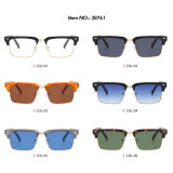 Half Frame Square Photo Decorative UV400 Shades Sunglasses