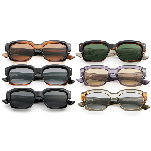 Retro Square Reinforced Wire-Core Temples Outdoor Photo Decorative Sunglasses