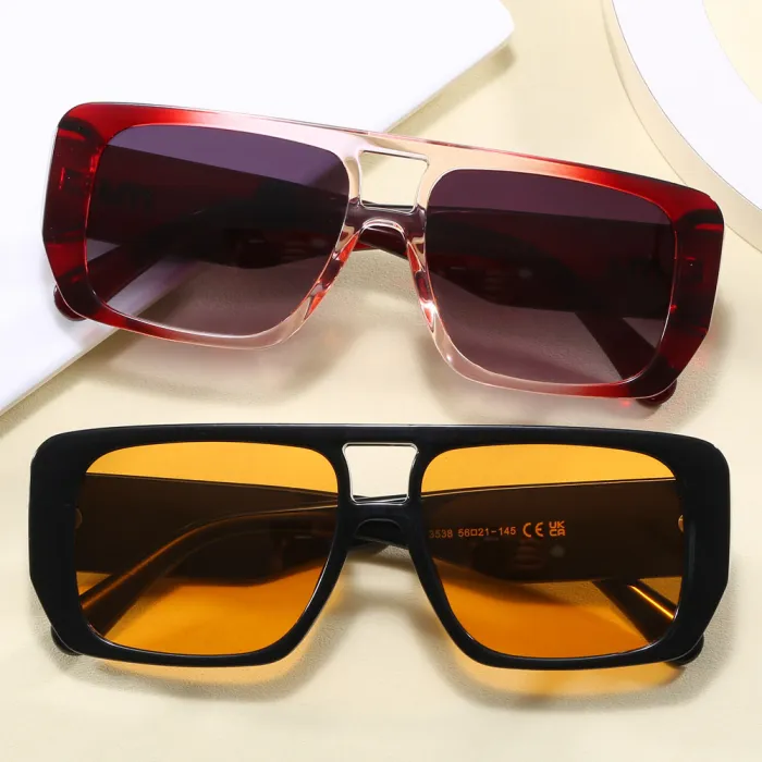 Retro Classic Square Pilot Flat Top UV400 Outdoor Vacation Sunglasses
