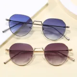 Retro Oval Metal UV400 Shades Sunglasses