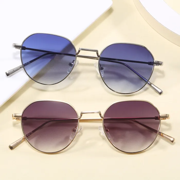 Retro Oval Metal UV400 Shades Sunglasses