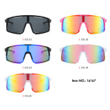Oversized Men Flat Top Sports Outdoor Cycling Shield Goggle Mirror Sunglasses