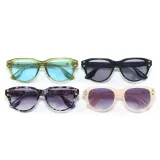 Retro Women Oval Cateye Gradient Simple UV400 Decorative Sunglasses