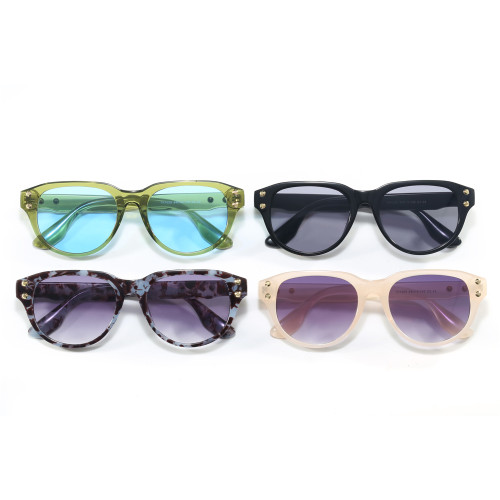 Retro Women Oval Cateye Gradient Simple UV400 Decorative Sunglasses