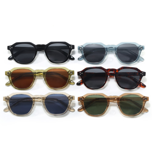 Retro Square Polygon Simple UV400 Outdoor Vacation Polarized Sunglasses