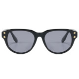 Retro Women Oval Cateye Gradient Simple UV400 Decorative Sunglasses