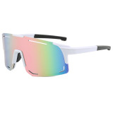 Oversized Men Flat Top Sports Outdoor Cycling Shield Goggle Mirror Sunglasses