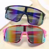 Oversized Men Flat Top Sports Outdoor Cycling Shield Goggle Mirror Sunglasses