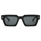 Retro Rectangle Reinforced Wire-Core Temples Outdoor Photo Decorative Sunglasses