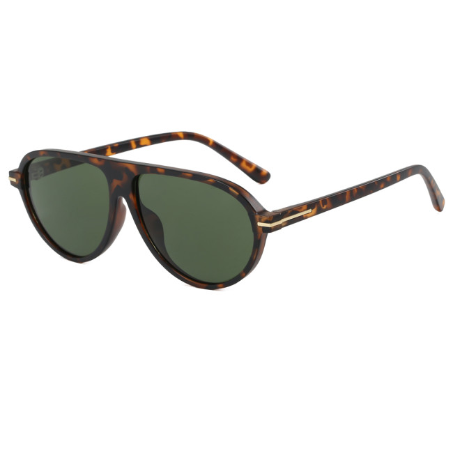 Retro Oval Flat Top UV400 Decorative Shades Sunglasses