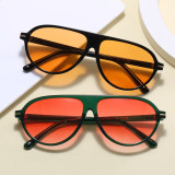 Retro Oval Flat Top UV400 Decorative Shades Sunglasses