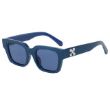 Retro Rectangle Thick UV400 Outdoor Photo Decorative Sunglasses