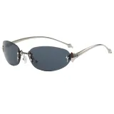 Retro Oval Rimless Gradient Shades Sunglasses