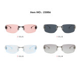Retro Rimless Oval Rectangle Outdoor Vacation Photo Decorative Sunglasses