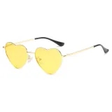 Cute Heart-Shaped Vintage Metal Sunglasses for Besties with Multi-Color Frames and Polarized Lenses