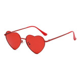 Cute Heart-Shaped Vintage Metal Sunglasses for Besties with Multi-Color Frames and Polarized Lenses