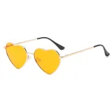 Cute Heart-Shaped Vintage Metal Sunglasses for Besties with Multi-Color Frames and Polarized Lenses