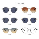 Retro Oval Metal Gradient UV400 Shades Sunglasses