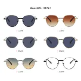Retro Oval Metal Gradient UV400 Shades Sunglasses