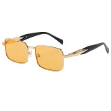 Flat Top Metal Frame UV400 Men's Gradient Shades Sunglasses