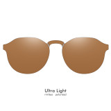 Round Screwless Ultra-Light Optical Frames with Seamless Design, Suitable for Prescription Lenses and Polarized Clip-On Shades