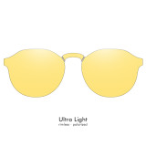 Round Screwless Ultra-Light Optical Frames with Seamless Design, Suitable for Prescription Lenses and Polarized Clip-On Shades
