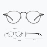 Round Screwless Ultra-Light Optical Frames with Seamless Design, Suitable for Prescription Lenses and Polarized Clip-On Shades