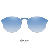 Round Screwless Ultra-Light Optical Frames with Seamless Design, Suitable for Prescription Lenses and Polarized Clip-On Shades