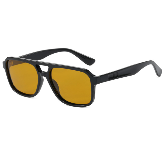 Retro Classic Square Pilot Flat Top UV400 Outdoor Vacation Polarized Sunglasses