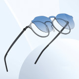 Round Screwless Ultra-Light Optical Frames with Seamless Design, Suitable for Prescription Lenses and Polarized Clip-On Shades