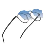 Round Screwless Ultra-Light Optical Frames with Seamless Design, Suitable for Prescription Lenses and Polarized Clip-On Shades