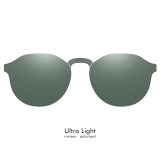 Round Screwless Ultra-Light Optical Frames with Seamless Design, Suitable for Prescription Lenses and Polarized Clip-On Shades