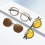 Ultra-Light Optical Frames with Clip-On Lenses for Prescription Glasses