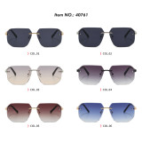 Diamond Cut Oversized Rimless Square Outdoor Holiday Sunglasses