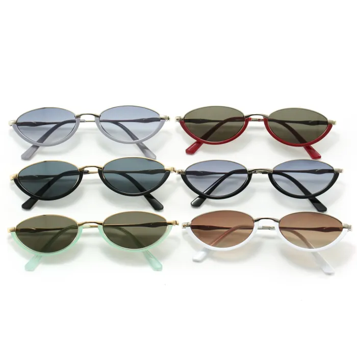 Retro Vintage Cat Eye Small Oval Sunglasses
